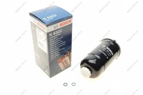 Фильтр топливный дизельный H=200mm VW 1,4/1,9; SKODA Fabia 1,9SDI 99-; SEAT 1,4/1,9D BOSCH 0450906322 (фото 1)