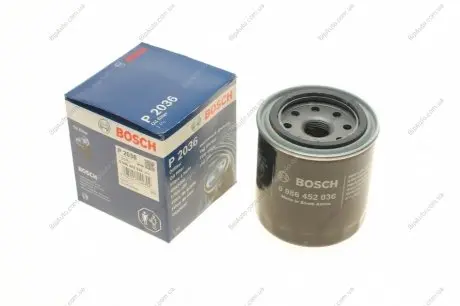 Фильтр масляный H=92mm ISUSU; MAZDA 323/626; OPEL; ROVER; HONDA Accord, CR-V BOSCH 0986452036