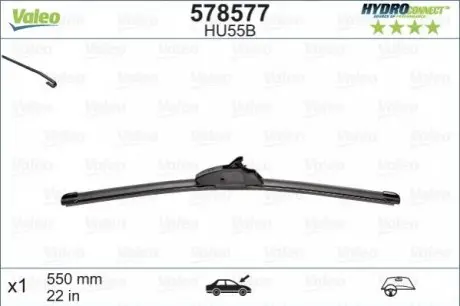 Щетка стеклоочистителя HU55B HydroConnect Upgrade LHD 55cm x 1шт. Valeo 578577