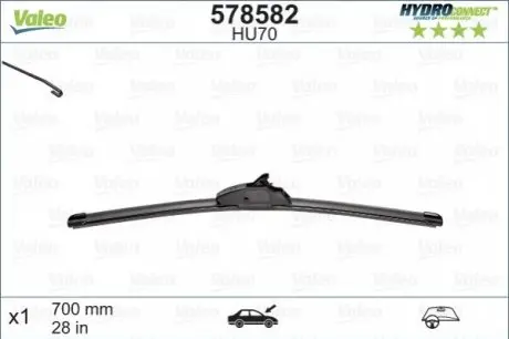Щетка стеклоочистителя HU70 HydroConnect Upgrade LHD 70cm x 1шт. Valeo 578582