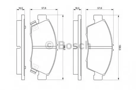 Тормозные колодки дисковые передние HONDA CIVIC,CRX 1.6 91- BOSCH 0986461759 (фото 1)