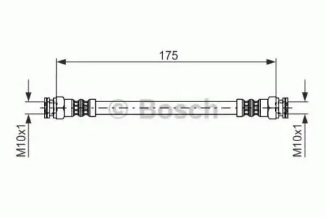 Тормозной шланг задний VW Caddy 1,6/1.9D -00, Felicia -01 BOSCH 1987476012