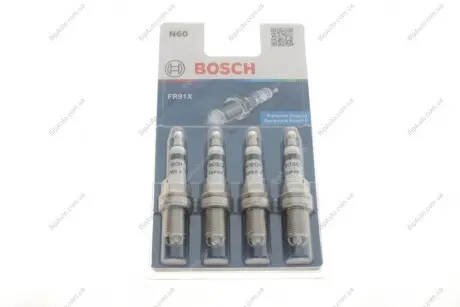 Свічка запалювання FR91X SUPER-4 (комп-4 ШТ) BOSCH 0242222804 (фото 1)
