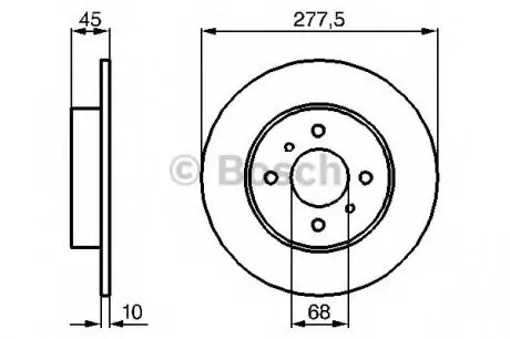 Тормозной диск задний NISSAN Primera -01 BOSCH 0986479105