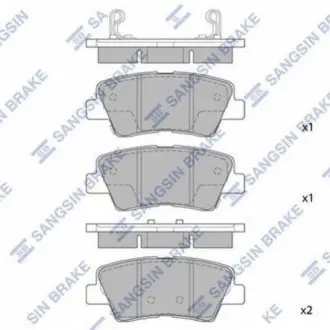 Колодки гальмові дискові задні SANGSIN BRAKE Hi-Q (SANGSIN) SP1239