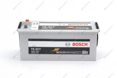 Аккумулятор 180Ah-12v (T5077) (513x223x223),L,EN1000 BOSCH 0092T50770 (фото 1)