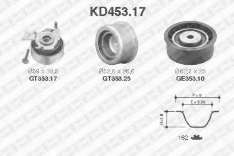 Комплект ременя ГРМ SNR SNR NTN KD453.17