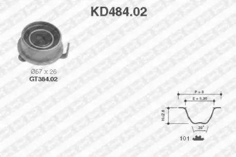 Комплект ременя ГРМ HYUNDAI (NTN-SNR) SNR NTN KD484.02