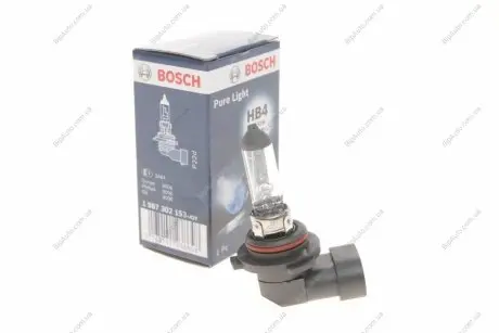 Лампа накаливания HB4 12V 51W P22d PURE LIGHT 1 987 302 153 BOSCH 1987302153