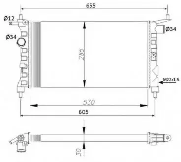 Радиатор системы охлаждения двигателя NRF 50551