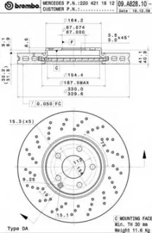 Гальмівний диск BREMBO 09.A828.11
