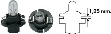 Автолампа B2,4W BX8,4d 1,2 W прозрачная MAGNETI MARELLI 002053000000 (фото 1)