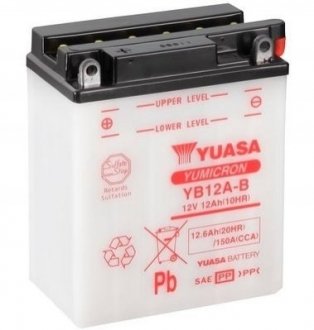 Аккумулятор кислотный 12Ah 150A YUASA YB12A-B (фото 1)