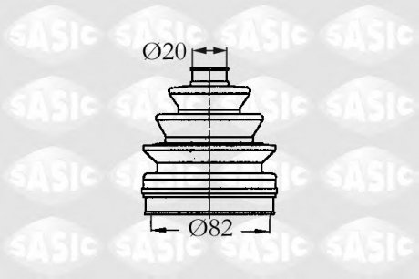 Комплект пильника, приводний вал SASIC 2933833