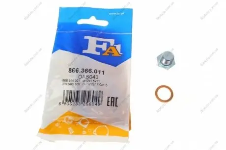 Болт зливу оливи + шайба BMW 3 (E46/E90)/5 (E39) 95-04 (M12x1.5) FA1 Fischer Automotive One (FA1) 866.366.011
