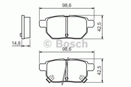 Гальмівні колодки, дискові BOSCH 0986494328