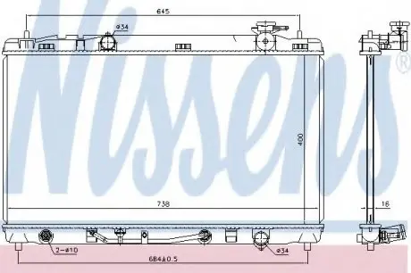 Радіатор TY CAMRY(07-)2.4[OE 1640028630] NISSENS 646844