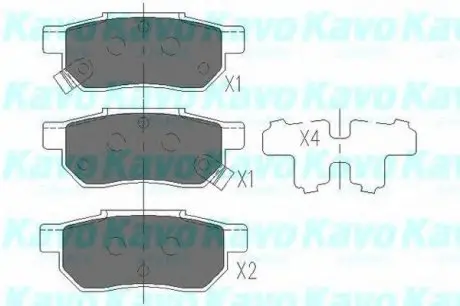 Тормозные колодки дисковые KAVO KBP-2007