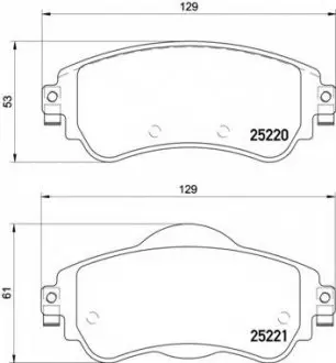 Гальмівні колодки дискові P61 105 BREMBO P61105 (фото 1)