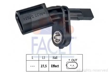 Датчик ABS передній FACET 21.0006