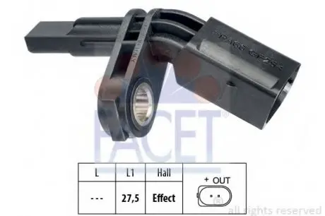 Датчик ABS передній лівий FACET 21.0007