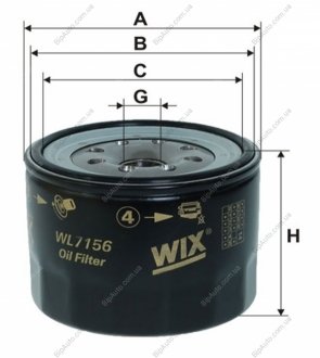 Фільтр масляний двигуна /OP589 (вир-во -FILTERS) WIX FILTERS WL7156 (фото 1)