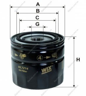 Фільтр оливний WIX FILTERS WL7214 (фото 1)