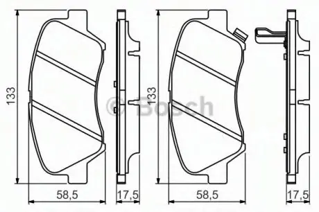 Гальмівні колодки, дискові BOSCH 0986494563
