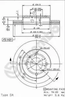 Тормозной диск BREMBO 09.5449.14