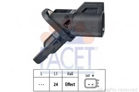 Датчик ABS Ford MONDEO III 1.8 16V-3.0 V6 24V 00-09 передній Л/Пр FACET 21.0001