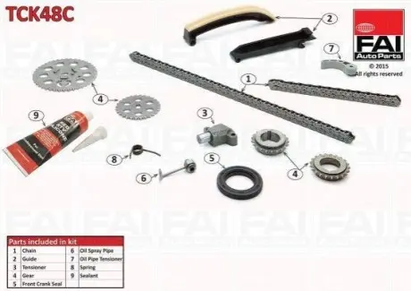 Комплект ланцюга грм FAI TCK48C