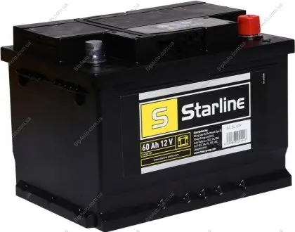 Аккумулятор, R"+" 60Ah, En540 (242 x 175 x 175) правый "+", B13 производство ЧЕХИЯ STARLINE BA SL 60P