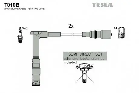 Кабель зажигания, к-кт MB 94-06 W202,W210,S210,C208,A208 1,8;2,0;2,3 Vito,Sprinter VW LT 96- TESLA T010B