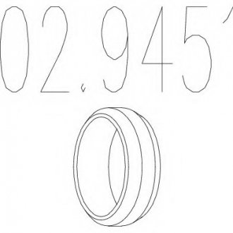Монтажное кольцо выхлопной системы (D(внутр.) - 55,6 мм; D(наружн.) - 69,5 мм; Высота - 12,8 мм) MTS 02.9451 (фото 1)