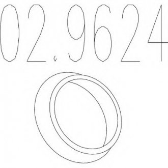 Монтажное кольцо выхлопной системы (D(внутр.) - 60,5 мм; D(наружн.) - 75,5 мм; Высота - 13 мм) MTS 02.9624 (фото 1)