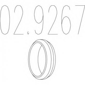 Монтажное кольцо выхлопной системы (D(внутр.) - 66,1 мм; D(наружн.) - 78,8 мм; Высота - 14 мм) MTS 02.9267 (фото 1)