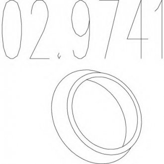 Монтажное кольцо выхлопной системы (D(внутр.) - 42,5 мм; D(наружн.) - 58,5; Высота - 15 мм) MTS 02.9741 (фото 1)