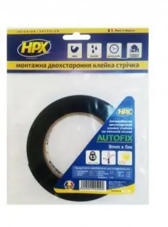 Автомобильная лента на вспененной основе для молдингов, ветровиков, мухобоек, 12ммх5м HPX DSA1205