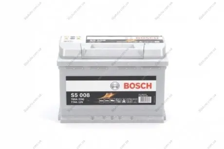 Акумулятор 12В/77Аг/780А/17,54кг BOSCH 0 092 S50 080