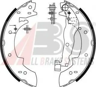 Колодка торм. барабан. BMW/RENAULT/SUZUKI/VOLVO 3 SERIE/EXPRESS/VITARA/360 задн. (ABS) A.B.S. 8915 (фото 1)