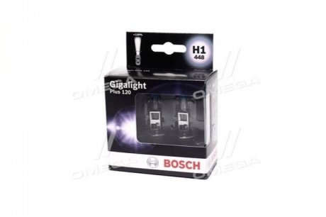 Автомобильная лампа H1 Gigalight +120% 12V 55W P14,5s (к-т 2 шт.) BOSCH 1 987 301 105 (фото 1)