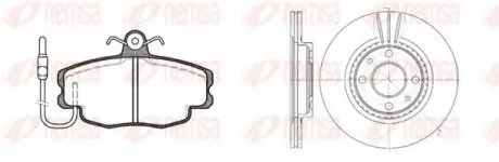 Комплект тормозной передн. DACIA LOGAN 04, CLIO, SANDERO, MEGANE 96- REMSA 8141.02