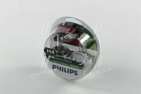 Лампа накаливания H4 12V 60/55W P43t-38 LongerLife Ecovision 2шт PHILIPS 12342LLECOS2