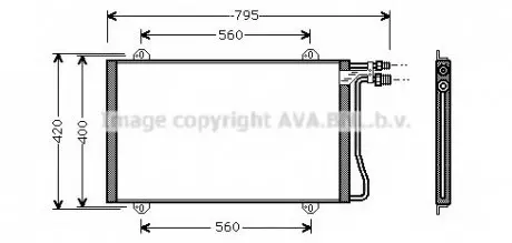 Конденсор кондиціонера MB SPRINT W901 MT/AT 95- (Ava) AVA COOLING MS 5219