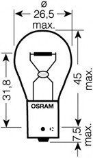 Лампа розжарювання PY21W 12V 21W BAU15s DIADEM Chrome (2шт blister) OSRAM 7507DC-02B (фото 1)