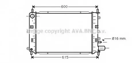 Радиатор 1.4, 1.6 (+AC), 1.8, 2.0, -1/95 [OE. 92AB 8005 SB / SD] AVA AVA COOLING FD 2152