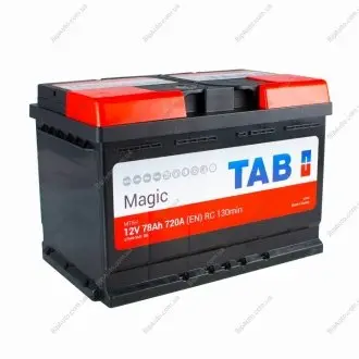 Акумулятор 78Ah 720A EN, 278x175x190, кріплення: B13,правий "+" TAB 189080