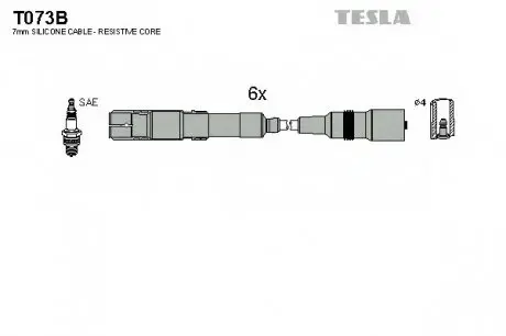 Кабель запалювання к-кт Аналог TES T869C Audi 92-00 2,6 TESLA T073B