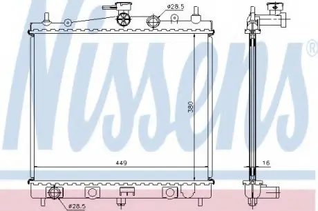 Радиатор NS MICRA/MARCH K12(02-)1.0 i 16V(+)[OE 21410-AX600] NISSENS 62902A