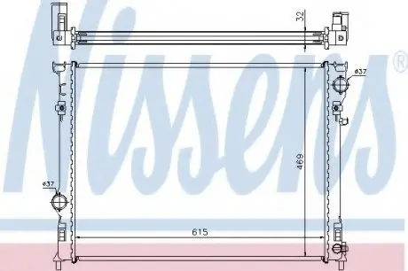 Радиатор охлаждения CHRYSLER 300C (04-)/ DODGE MAGNUM (04-) NISSENS 61014A